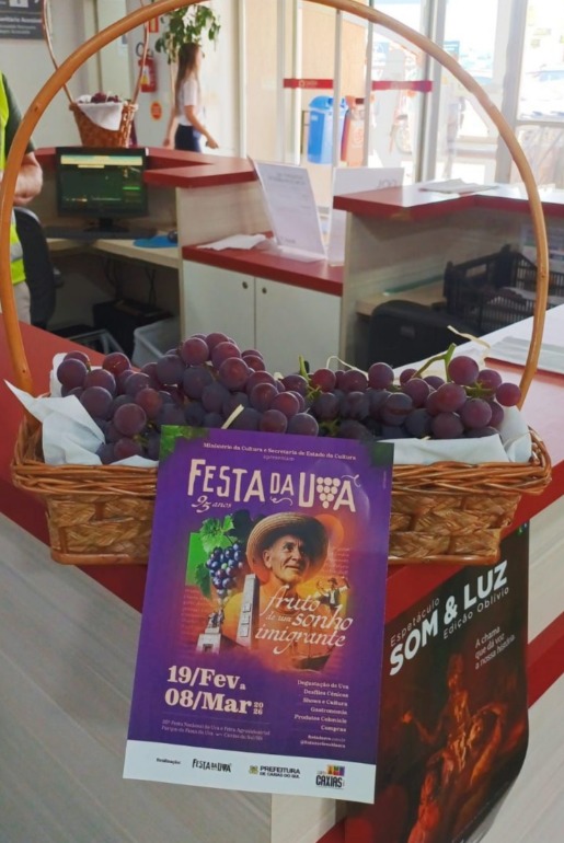 Quem veio de fora foi recepcionado com uvas no desembarque