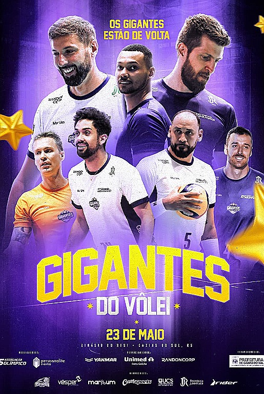 Gigantes do Vôlei retorna a Caxias com estrelas olímpicas