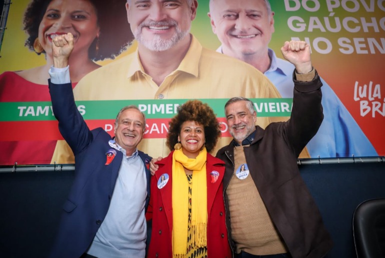 Frente Ampla apresenta Vieira da Cunha e Tamyres Filgueira como companheiros de Paulo Pimenta na disputa pelo Senado