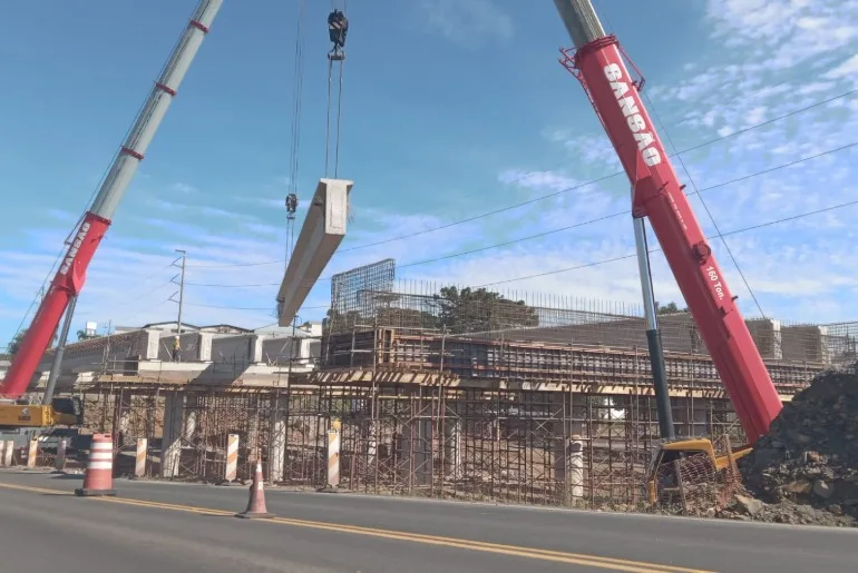 CSG finalizou içamento de vigas no viaduto do bairro Nossa Senhora da Saúde, em Caxias do Sul