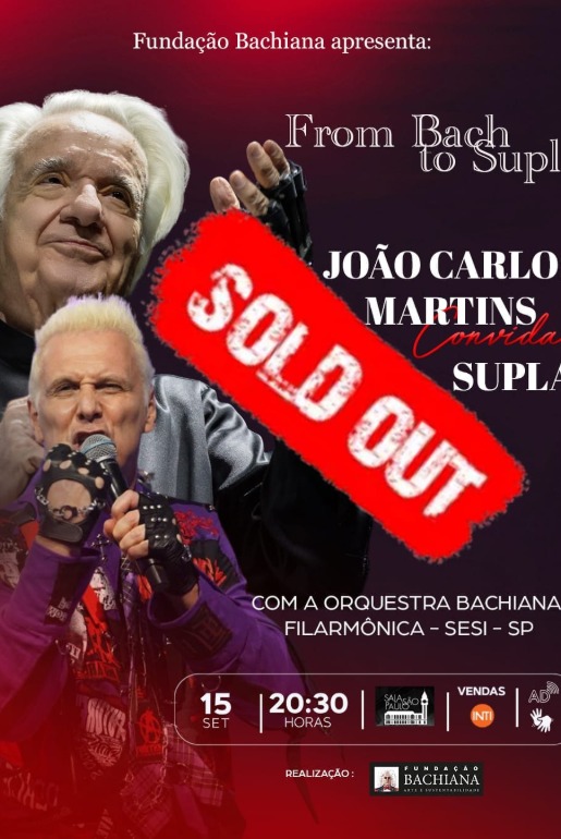 Com ingressos esgotados, “From Bach to Supla” reúne Supla e o maestro João Carlos Martins hoje na Sala São Paulo