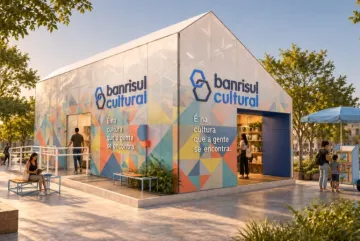 Banrisul Cultural instala biblioteca temporária na Praça da Alfândega